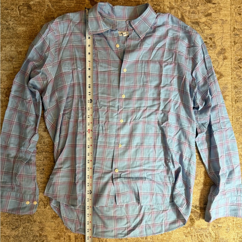 Men's Peter Millar Blue Plaid Shirt